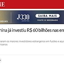 Em 2 anos, China j investiu R$ 60 bilhes nas empresas no Brasil